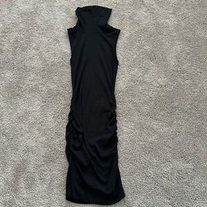 Michael Stars Black Turtleneck Ruched Tank Dress. Size Small. NWT